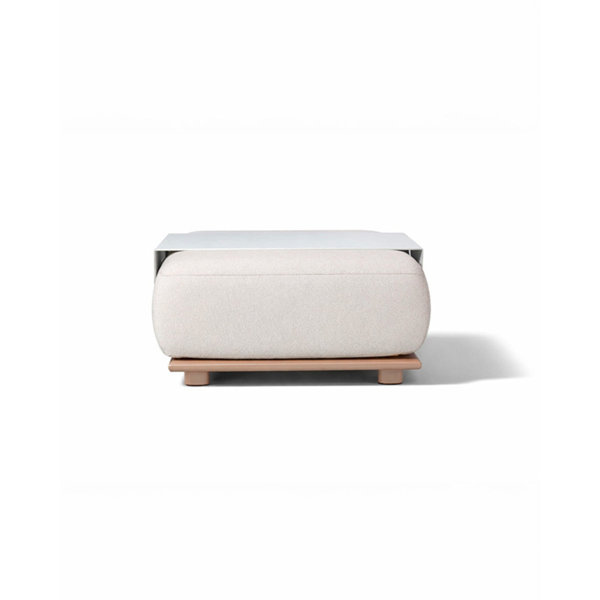 Idol&Furniture Ottoman RULE TEAK — Teak Wood / Lungo Cream — cropped source photograph