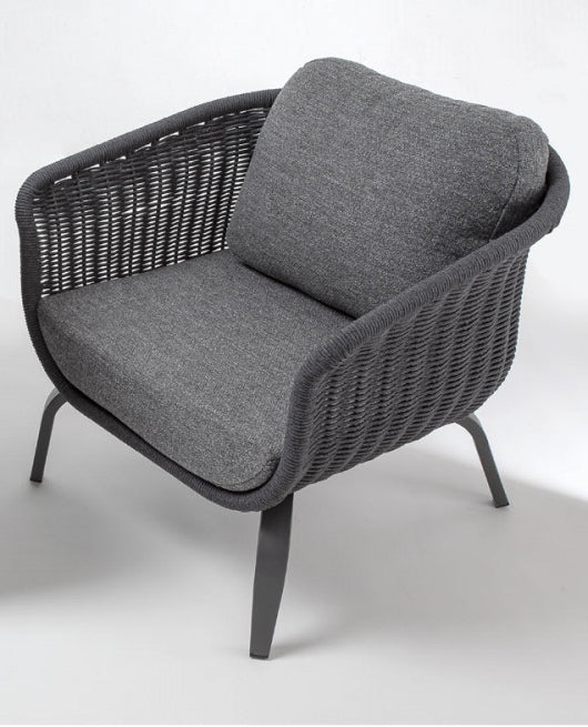 Idol&Furniture Lounge Armchair MELROSE ROPE — Anthracite — cropped source photograph