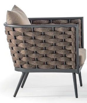 Idol&Furniture Lounge Armchair NIZZA — Anthracite — rear view crop