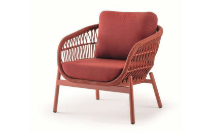Idol&Furniture Lounge Armchair ELBA ROPE — Red — front three-quarter photograph