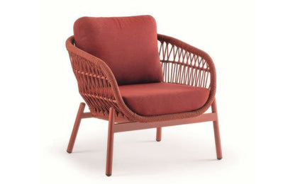 Idol&Furniture Lounge Armchair ELBA ROPE — Red — alternate three-quarter photograph