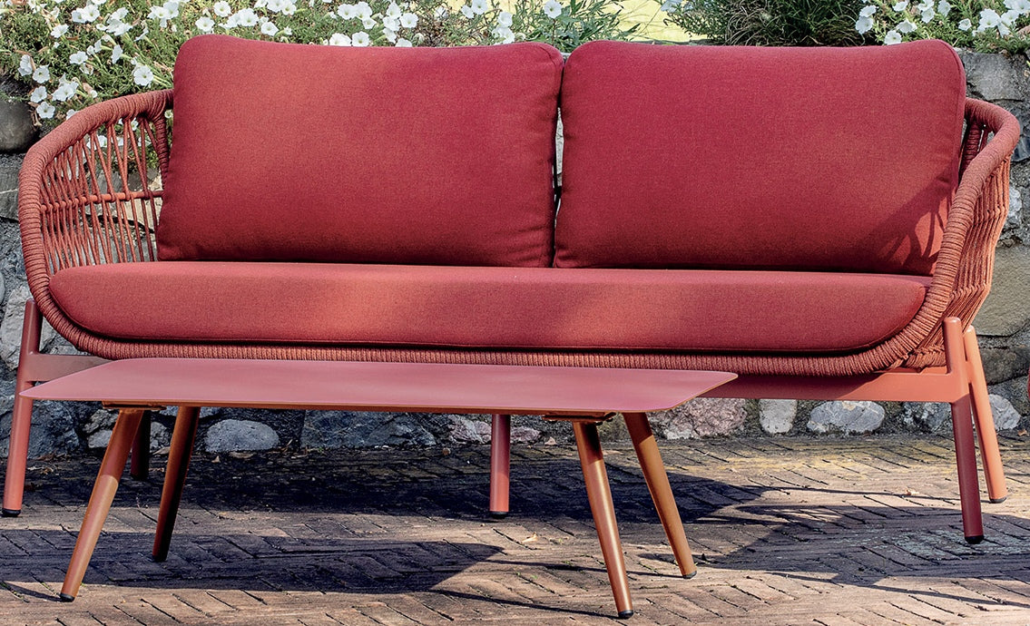 Idol&Furniture Sofa ELBA ROPE — Red — sofa in setting; coffee table not included