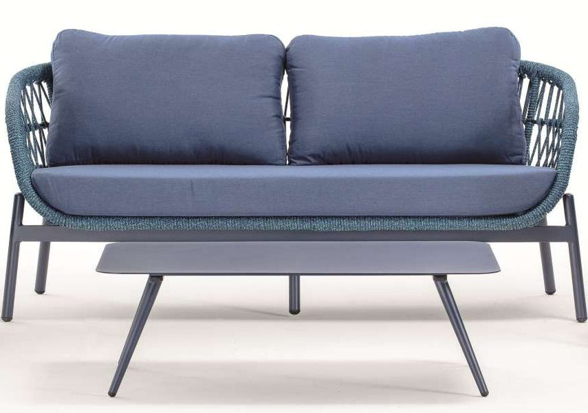 Idol&Furniture Sofa ELBA ROPE — Blue — sofa in setting; coffee table not included