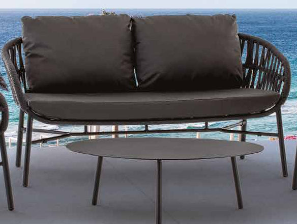 Idol&Furniture Sofa TAHITI — Black — sofa in setting; coffee table not included