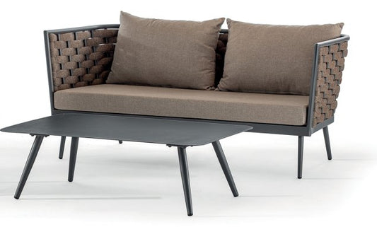 Idol&Furniture Sofa NIZZA — Anthracite — sofa in setting; coffee table not included