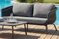 Idol&Furniture Sofa MELROSE ROPE — Anthracite — sofa in setting; coffee table not included