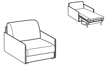 LeComfort Armchair Bed NAXOS – NA04P1T00 dimensions drawing