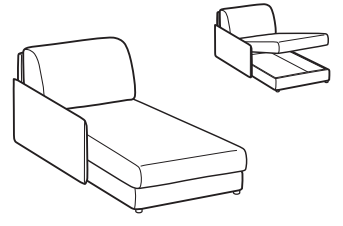 LeComfort Chaise Longue with Storage MADEIRA – MR11H2B00 dimensions drawing