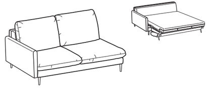 LeComfort Modular Sofa Bed Element BALI – BL12L3T00S dimensions drawing