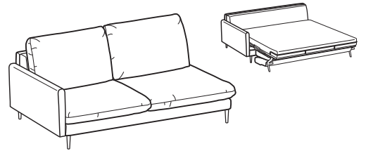 LeComfort Modular Sofa Bed Element BALI – BL12L3T0MS dimensions drawing