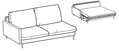 LeComfort Modular Sofa Bed Element BALI – BL12L3T0MS dimensions drawing