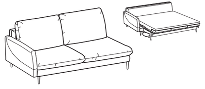 LeComfort Modular Sofa Bed Element BALI – BL13L3T0MS dimensions drawing