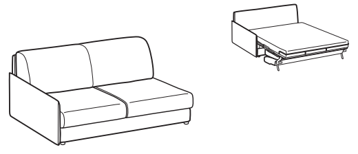 LeComfort Modular Sofa Bed Element MADEIRA – MR11L2T00S dimensions drawing