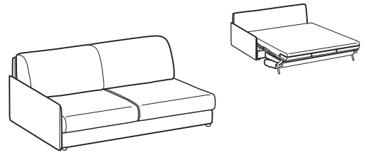 LeComfort Modular Sofa Bed Element MADEIRA – MR11L3T00S dimensions drawing