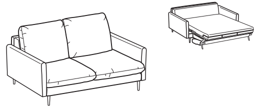 LeComfort Sofa Bed BALI – BL12D2T00 dimensions drawing
