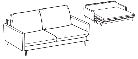 LeComfort Sofa Bed BALI – BL12D3T0M dimensions drawing