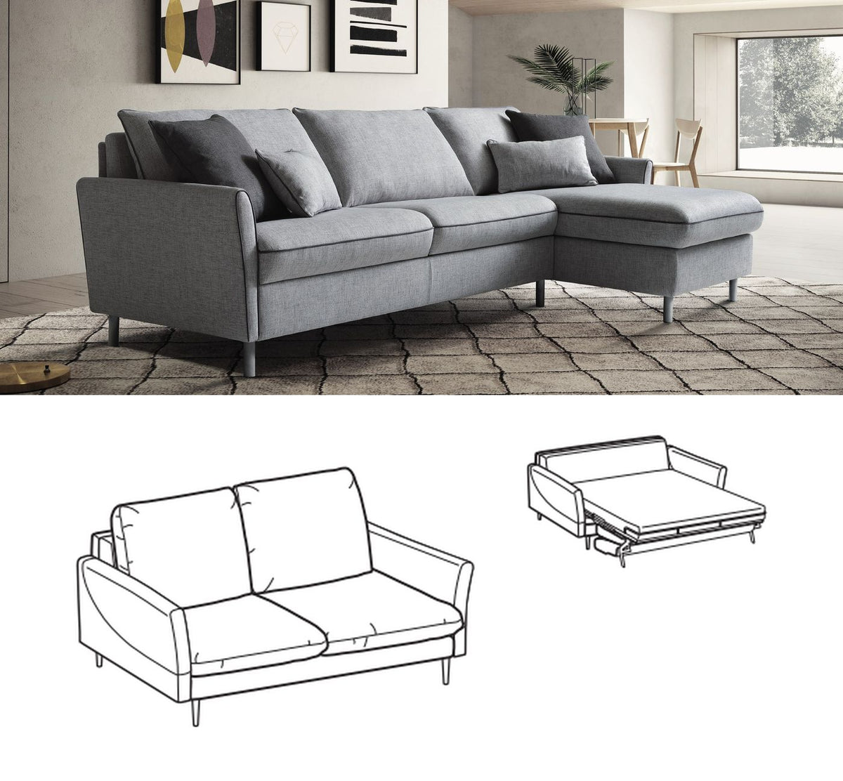 LeComfort Sofa Bed BALI – Krio / 2-seater (BL13D2T00)