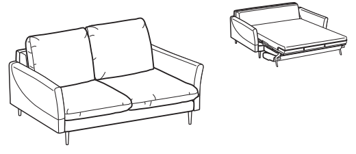 LeComfort Sofa Bed BALI – BL13D2T00 dimensions drawing