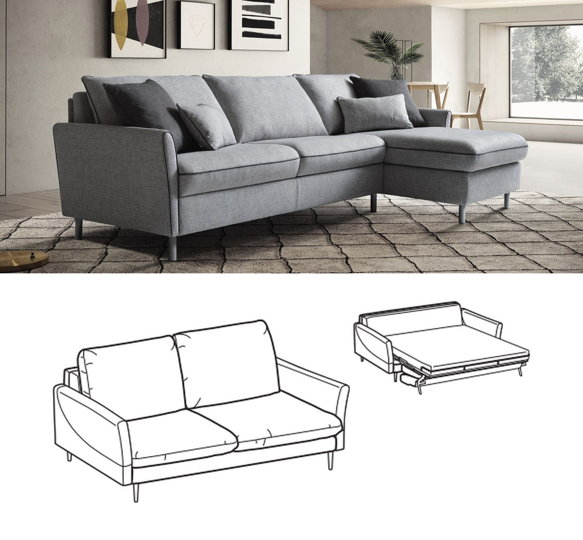 LeComfort Sofa Bed BALI – Krio / 3-seater (BL13D3T00)