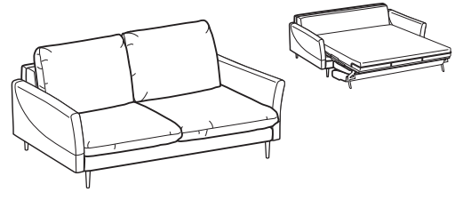 LeComfort Sofa Bed BALI – BL13D3T00 dimensions drawing