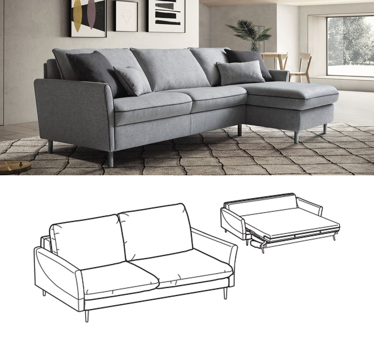 LeComfort Sofa Bed BALI – Krio / 3-seater Maxi (BL13D3T0M)