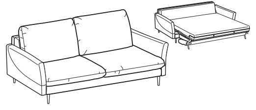 LeComfort Sofa Bed BALI – BL13D3T0M dimensions drawing