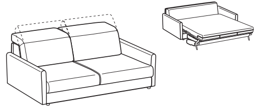 LeComfort Sofa Bed BARBADOS – BA01D3T00 dimensions drawing