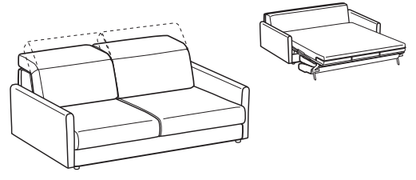LeComfort Sofa Bed BARBADOS – BA01D3T00 dimensions drawing