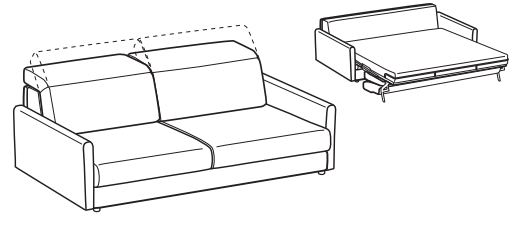 LeComfort Sofa Bed BARBADOS – BA01D3T0M dimensions drawing
