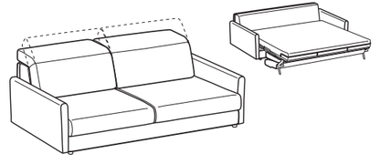 LeComfort Sofa Bed BARBADOS – BA01D3T0M dimensions drawing