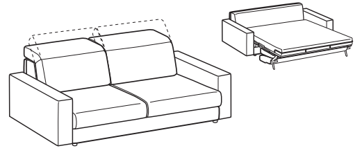 LeComfort Sofa Bed BARBADOS – BA02D3T00 dimensions drawing