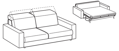 LeComfort Sofa Bed BARBADOS – BA02D3T00 dimensions drawing
