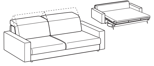 LeComfort Sofa Bed BARBADOS – BA02D3T0M dimensions drawing