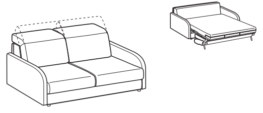 LeComfort Sofa Bed BARBADOS – BA03D2T00 dimensions drawing