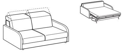 LeComfort Sofa Bed BARBADOS – BA03D2T00 dimensions drawing