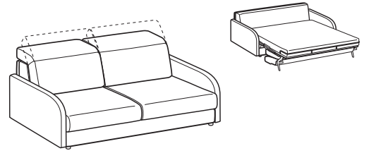 LeComfort Sofa Bed BARBADOS – BA03D3T00 dimensions drawing