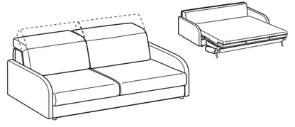 LeComfort Sofa Bed BARBADOS – BA03D3T0M dimensions drawing