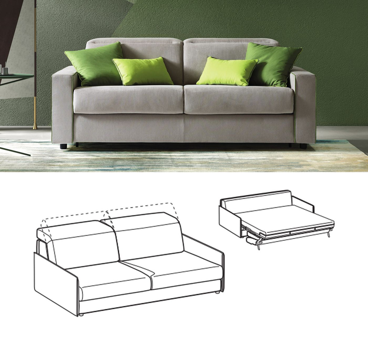 LeComfort Sofa Bed BARBADOS – Slim / 3-seater Maxi (BA04D3T0M)