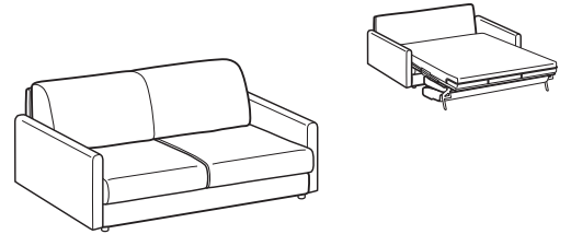 LeComfort Sofa Bed MADEIRA – MR08D2T00 dimensions drawing