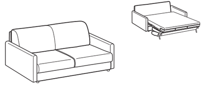 LeComfort Sofa Bed MADEIRA – MR08D2T00 dimensions drawing