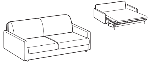 LeComfort Sofa Bed MADEIRA – MR08D3T00 dimensions drawing