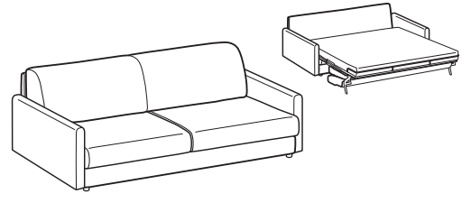 LeComfort Sofa Bed MADEIRA – MR08D3T0M dimensions drawing