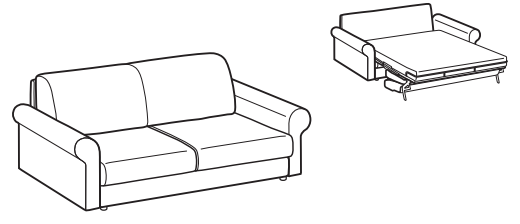 LeComfort Sofa Bed MADEIRA – MR09D2T00 dimensions drawing