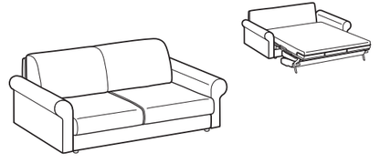 LeComfort Sofa Bed MADEIRA – MR09D2T00 dimensions drawing