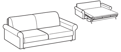 LeComfort Sofa Bed MADEIRA – MR09D3T00 dimensions drawing