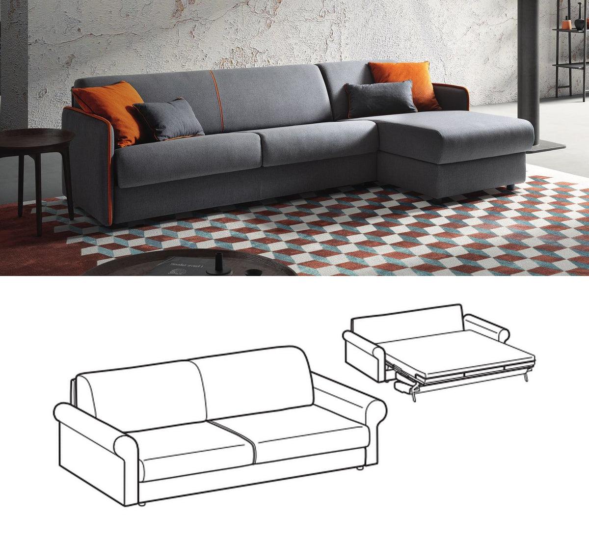 LeComfort Sofa Bed MADEIRA – Classic / 3-seater Maxi (MR09D3T0M)