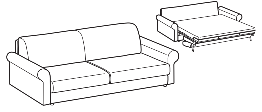 LeComfort Sofa Bed MADEIRA – MR09D3T0M dimensions drawing