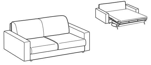 LeComfort Sofa Bed MADEIRA – MR10D2T00 dimensions drawing
