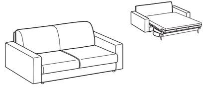 LeComfort Sofa Bed MADEIRA – MR10D2T00 dimensions drawing