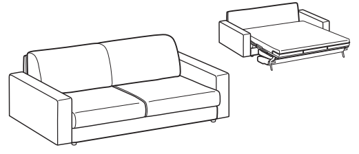 LeComfort Sofa Bed MADEIRA – MR10D3T00 dimensions drawing